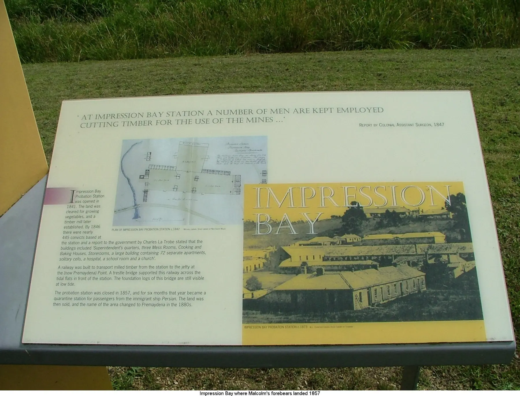 Historic information at Impression Bay