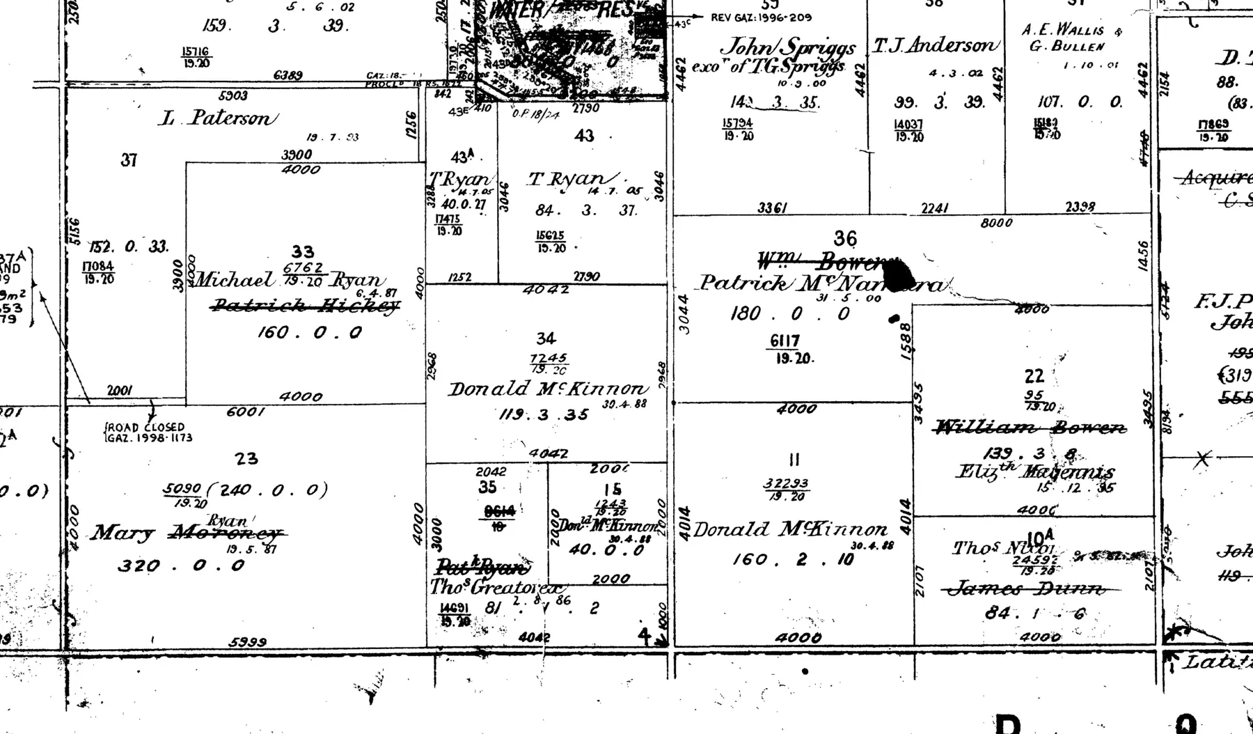 Map of the McKinnon property at Yabba South