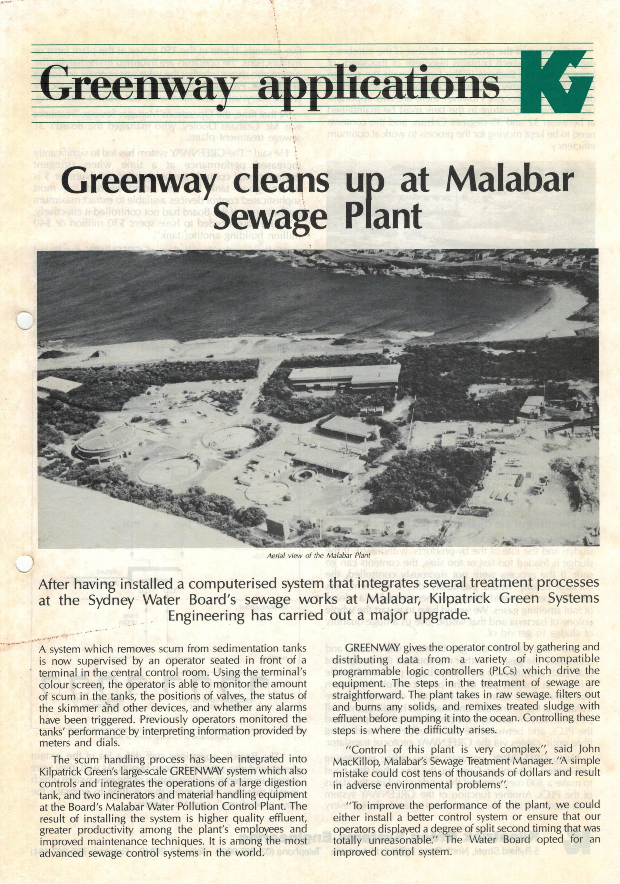 Greenway applications — Malabar Sewage Plant, page 1