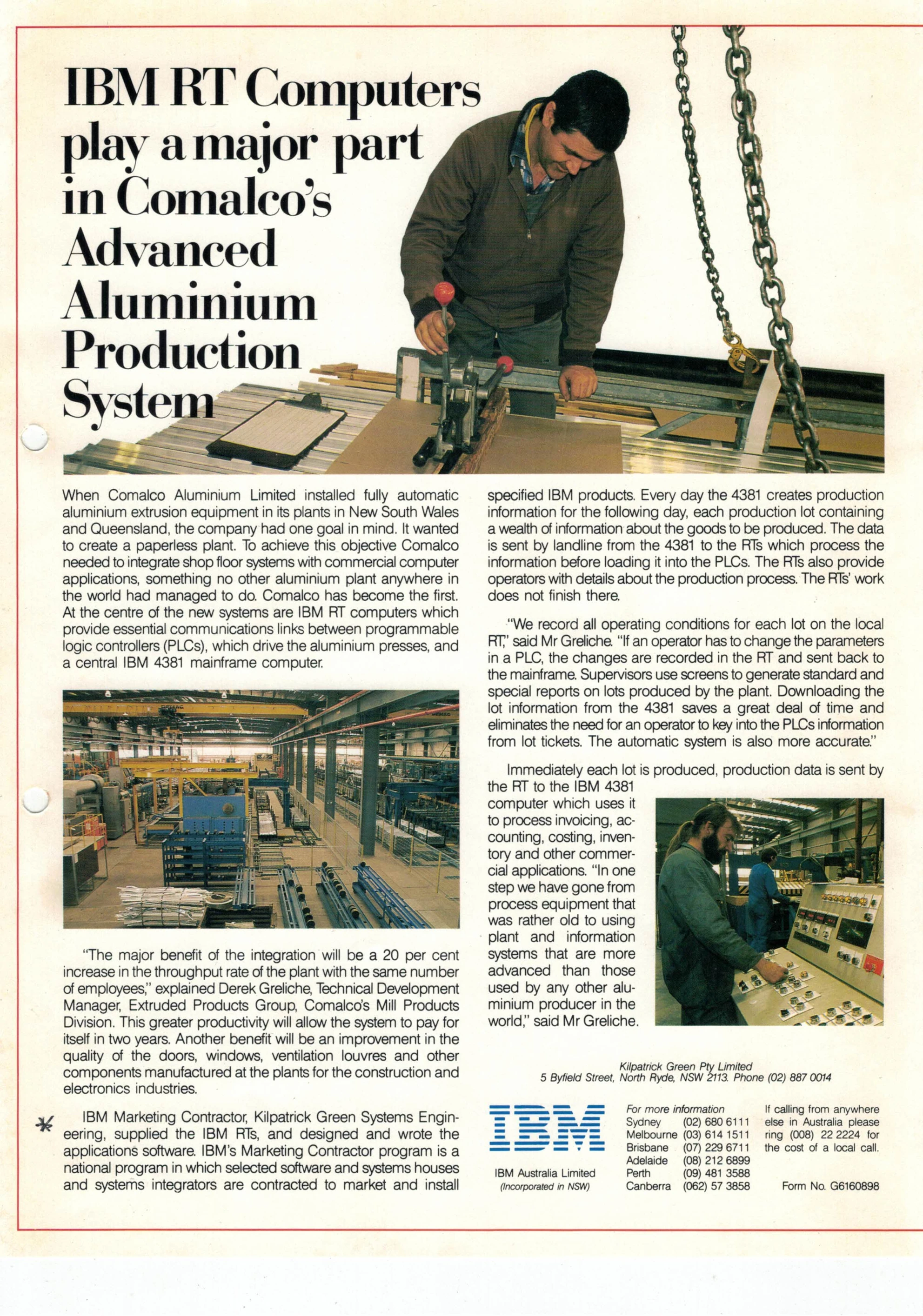 IBM RT Computers — Comalco aluminium production system