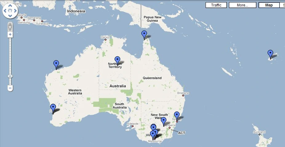 Malcolm’s migration — places in Australia and Fiji associated with my life and work.