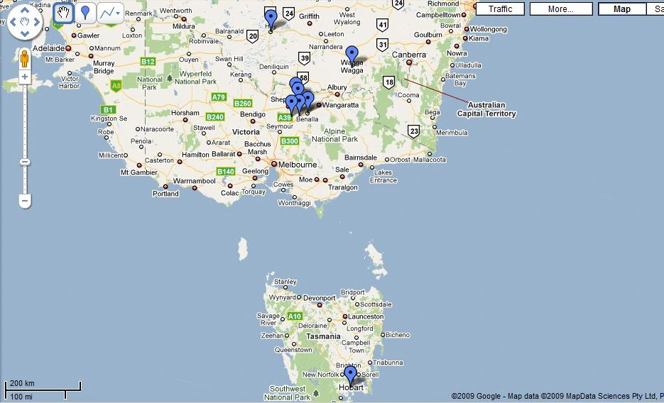 McKinnon family migration — Tasmania, Victoria and southern New South Wales.